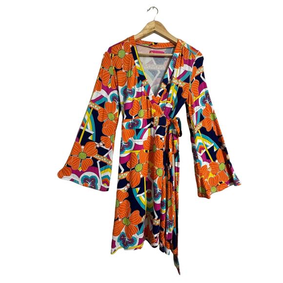 Macbeth Collection Wrap Dress Bell Sleeves Small - Picture 1 of 5